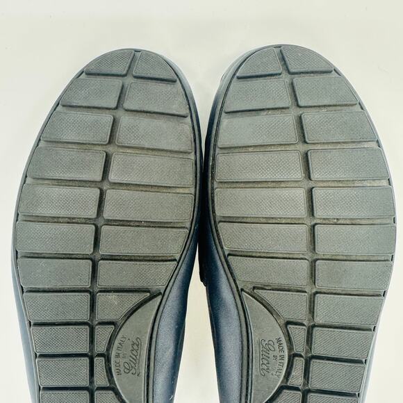 Gucci Men's Microguccissima Navy Blue Leather Slip On Driver Loafers Size 9 - Picture 14 of 16